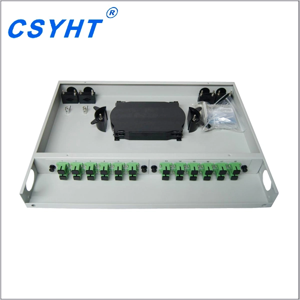 Metal 19 Inch ODF Fiber Optic Patch Panel with Transparent Top Cover
