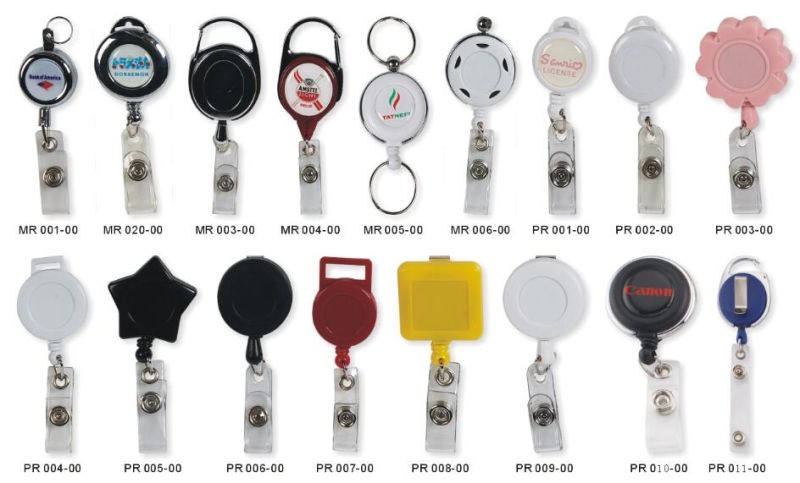 Oval Retractable Carabiner Badge Reels/Holder Clips with Reinforced String