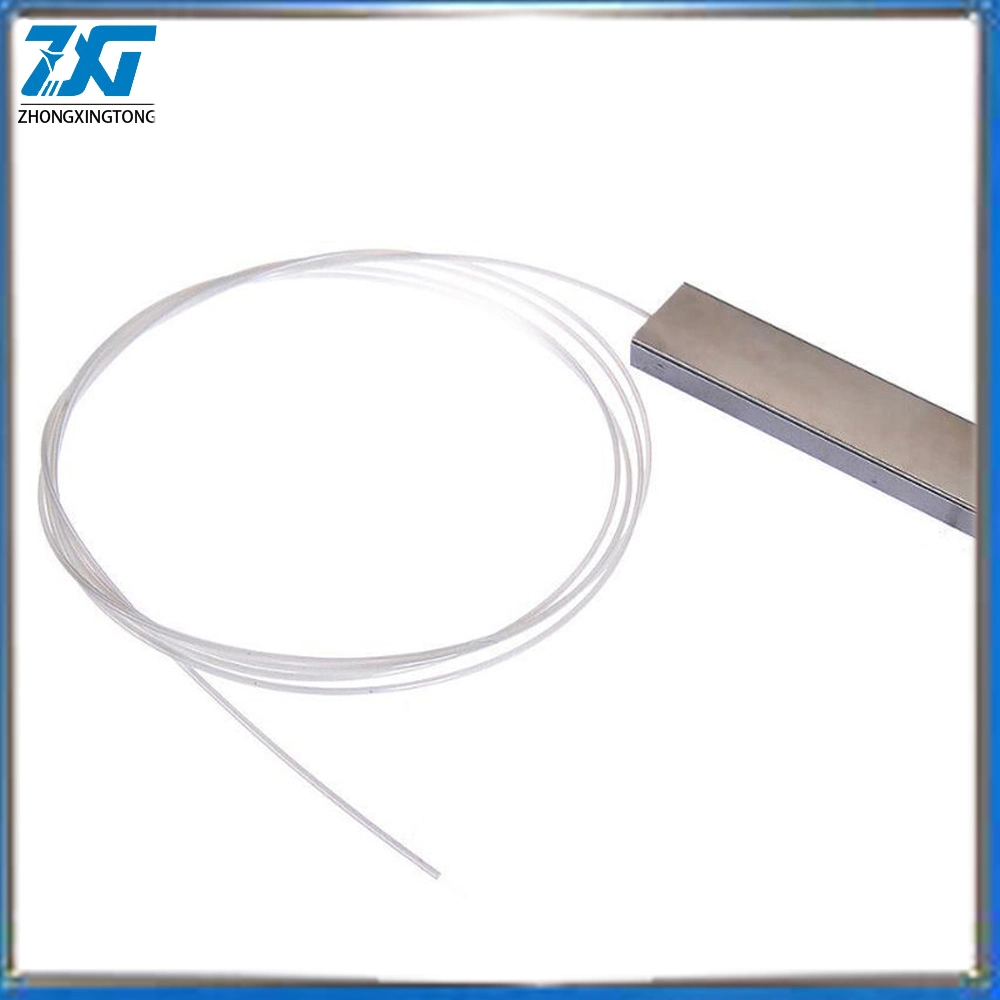 1X4 Steel Tube Fiber Optic Splitter No Connector 0.9mm Cable Diameter PLC Splitter