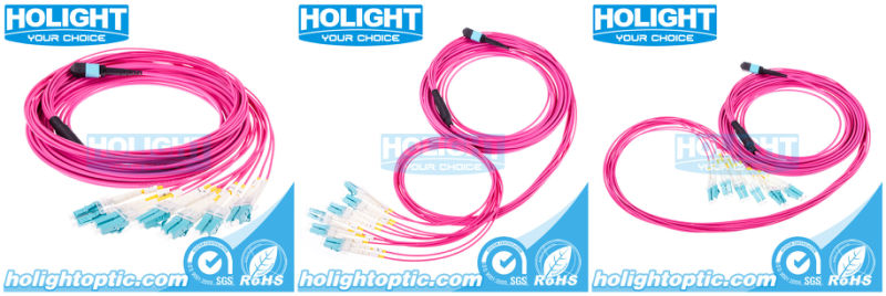 8/12/24 Cores Om4 MPO to LC Fan-out Optical Cables