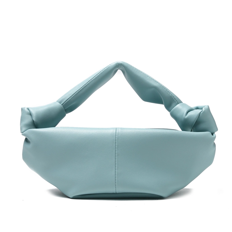Genuine Leather Handbags Fashion Versatile Hand Carry Croissant Knotted Dumpling Bag Cowhide Handbag