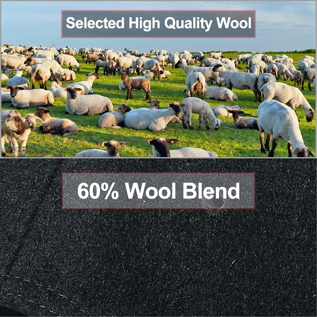 Deep Black Warm Wool Baseball Caps 60% Wool Adjustable Size