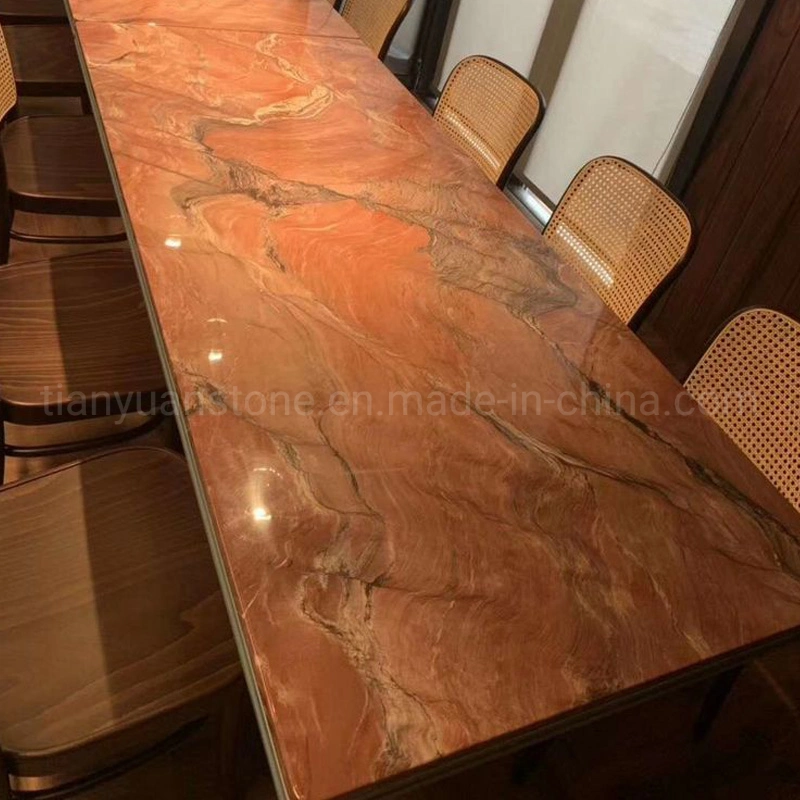 Jumbo Slab Luxury Stone Kitchen Countertop Benchtop Silk Road Golden Granite