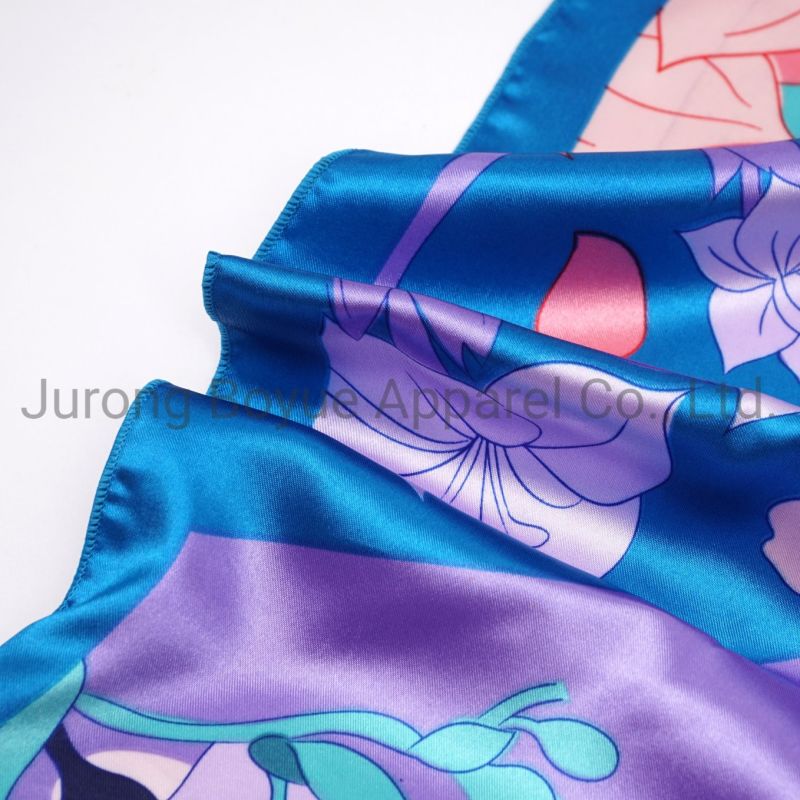 90cm*90cm Silk Square Scarf Fashion High Quality Custom Print Flower Silk Scarf
