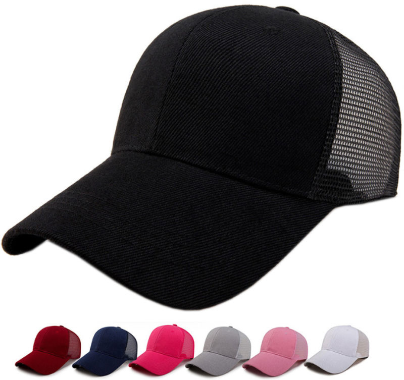 6 Panel Structured Mesh Multi Color Blank Snapback Cheap Trucker Hat