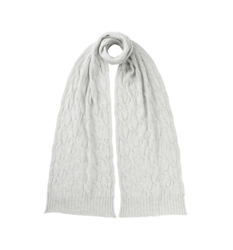 Cable Knitted Pure Cashmere Ladies Scarf