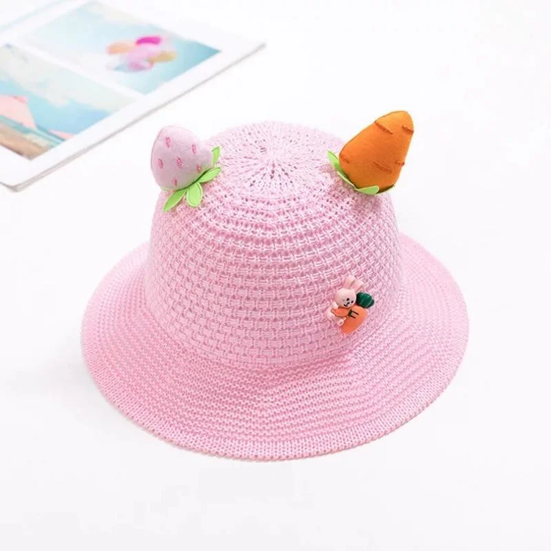 Wholesale Manufacturer Warm Winter New Style Plain Color Handmade Knitted Wool Bucket Hat with Animal Decor