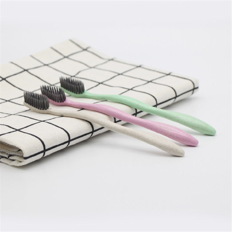 Biodegradable Straw Toothbrush with Bamboo Charcoal Silk