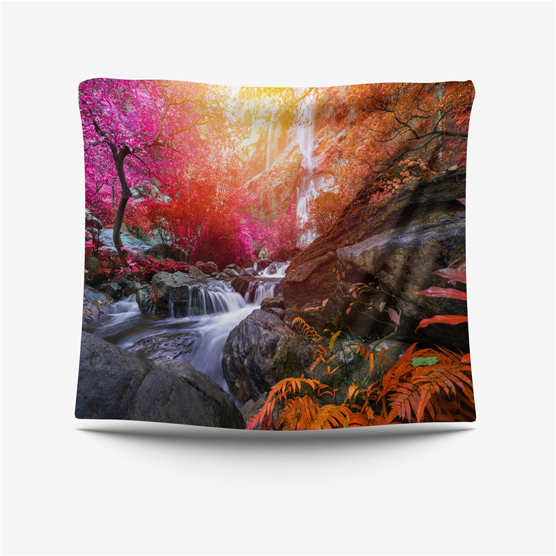 Maple Trees in Autumn Tapestries Art Wall Carpet Home Decor Boho Hippie Tapestry Home Decoration