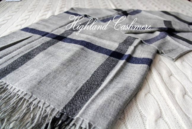 Worsted Cashmere Shawl with Check Pattern-Cashmere Scarf