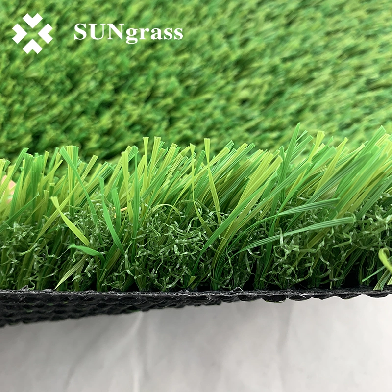 Customized W Shape Decorative Artificial Grass Carpet Rug for Garden Landscape Synthetic Grass 3-Tones