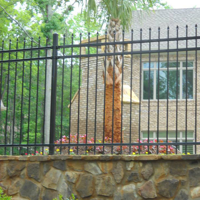 Powder Coated Black Ornamental Residential Decorative Metal Garden Fence.