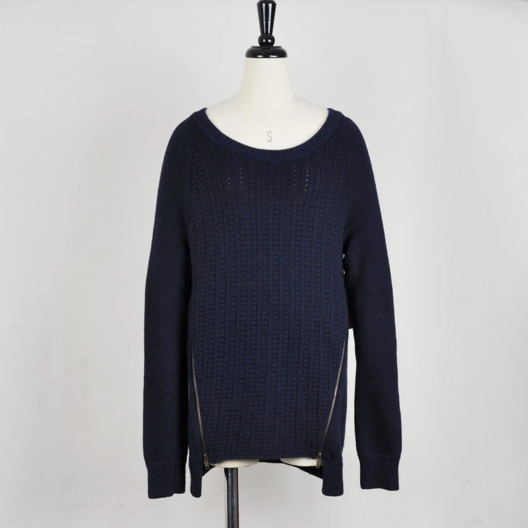Wool Angora Blend Cable Knit Chunky Pullover Sweater