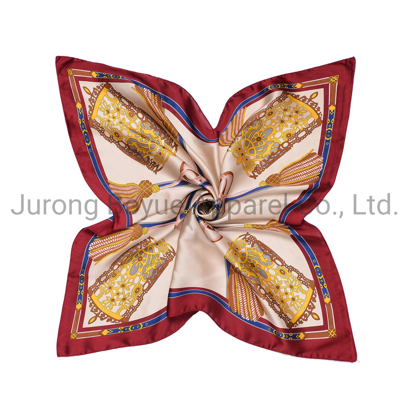 90cm*90cm Silk Square Scarf Fashion High Quality Custom Print Flower Silk Scarf