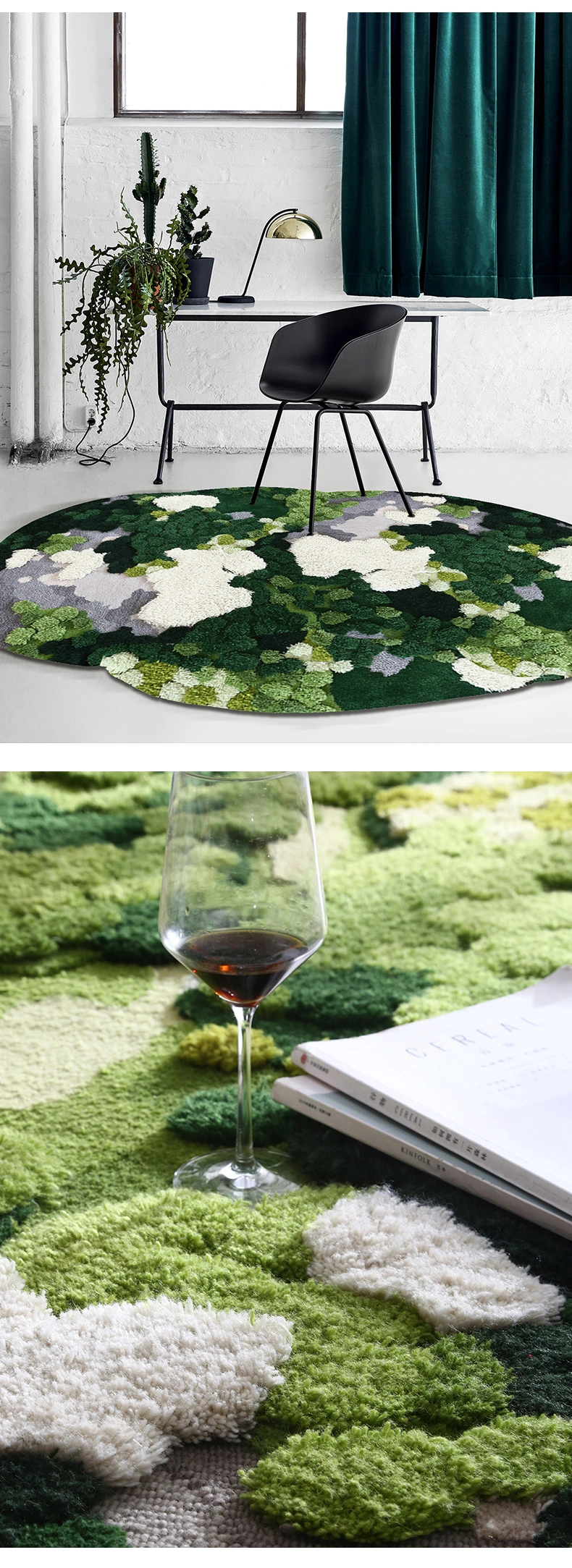 Forest Style Rugs Round Wool Carpets Home Floor Rugs Area Carpet Wool Rug