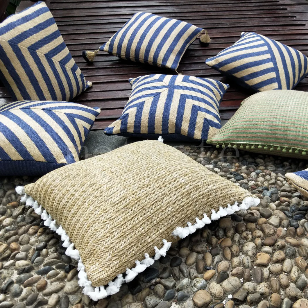 Handmade Blue Outdoor Personalized Throw Pillows