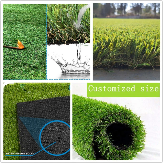 C Shape Yarn Synthetic Turf Lawn Carpet for Outdoor Landscape