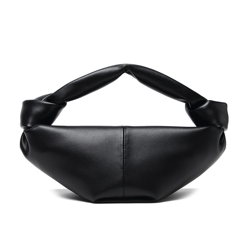 Genuine Leather Handbags Fashion Versatile Hand Carry Croissant Knotted Dumpling Bag Cowhide Handbag