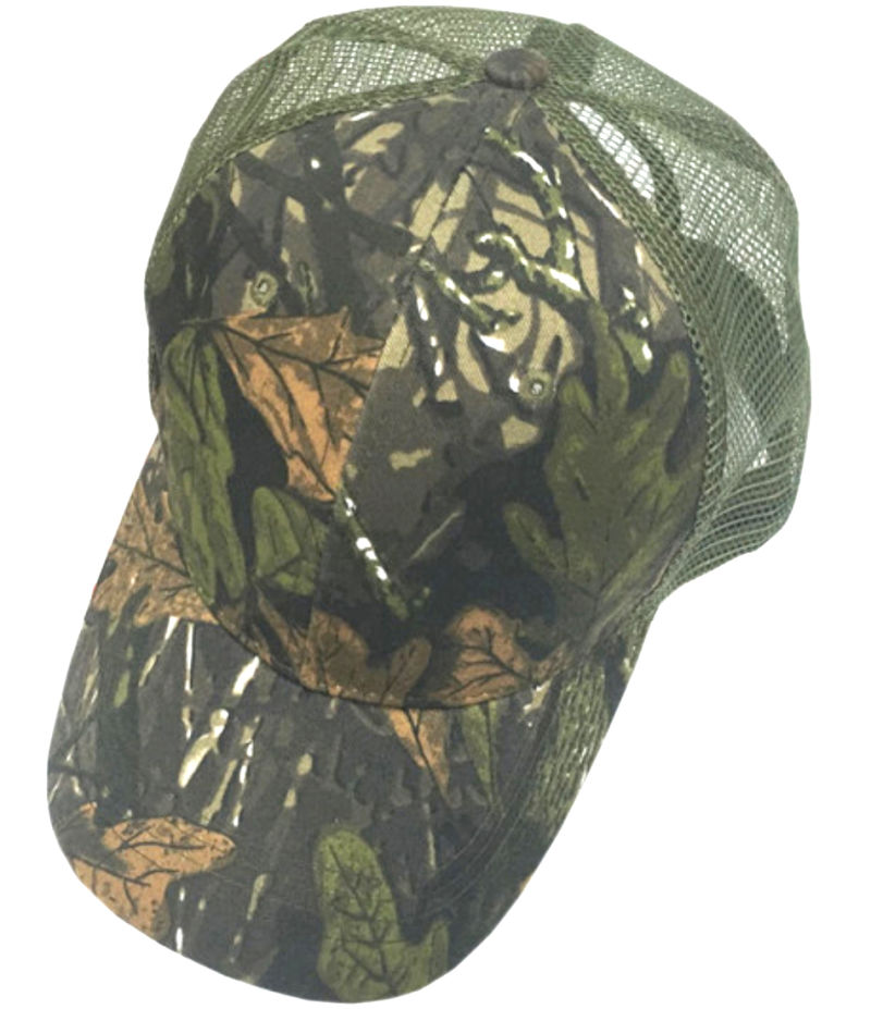 6 Panel Structured Snapback Forest Jungle Camo Mesh Trucker Cap Hunting Fishing Hat
