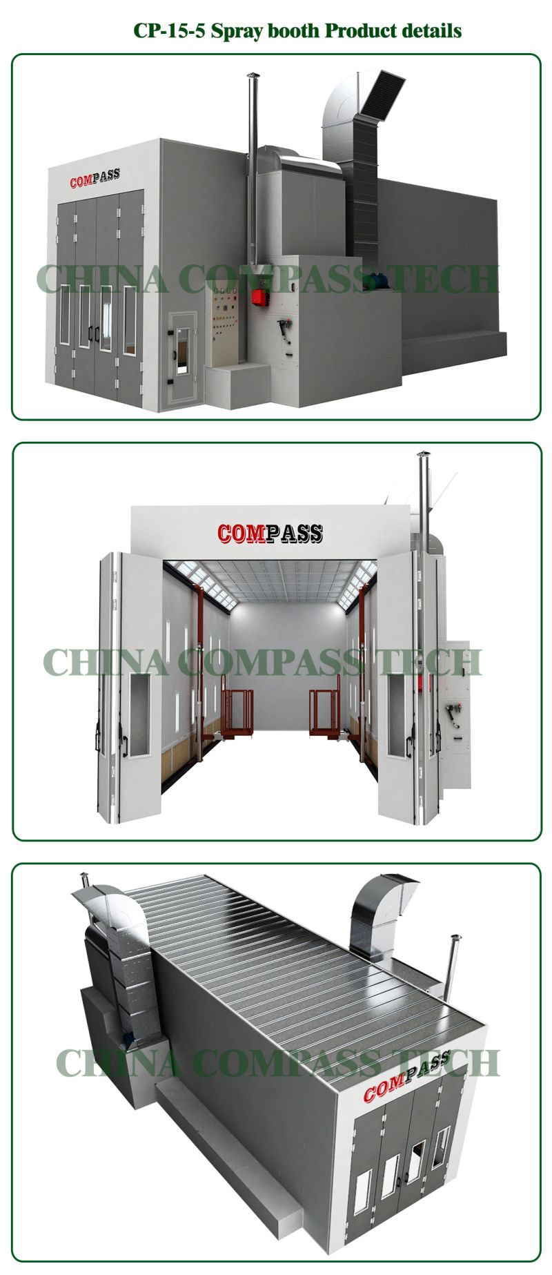 Two Sides Exhausted Bus Spray Booth Cp-15-5 for Sale