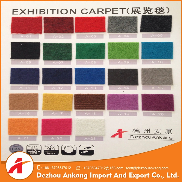180g/m² Tejida punzón desechable aguja plana alfombra exposición