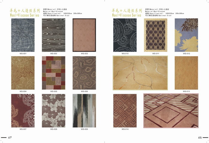 Carpet Hand Made Wool+Viscose Floor Rug Home Rugs Carpets