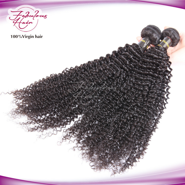 8A Natural Color 100% Virgin Peruvian Hair Weaving Kinky Curly