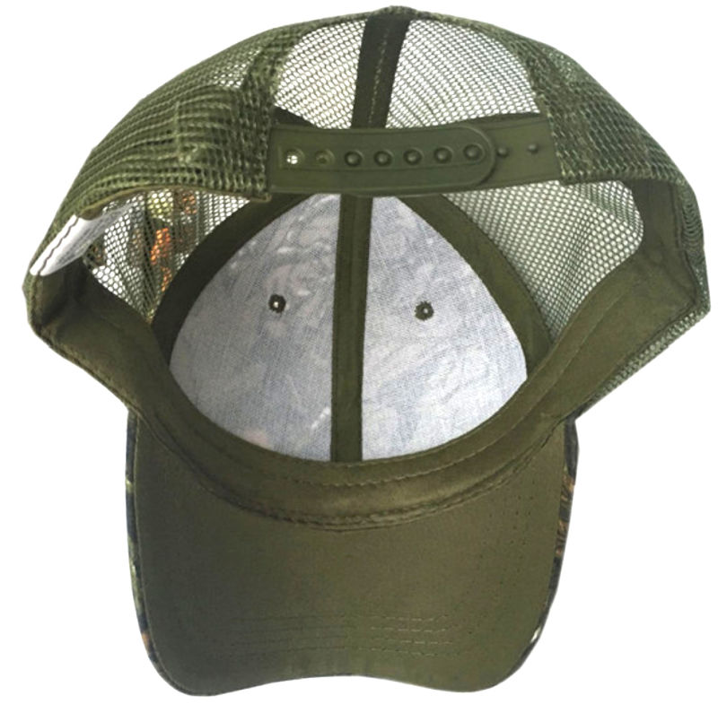 6 Panel Structured Snapback Forest Jungle Camo Mesh Trucker Cap Hunting Fishing Hat