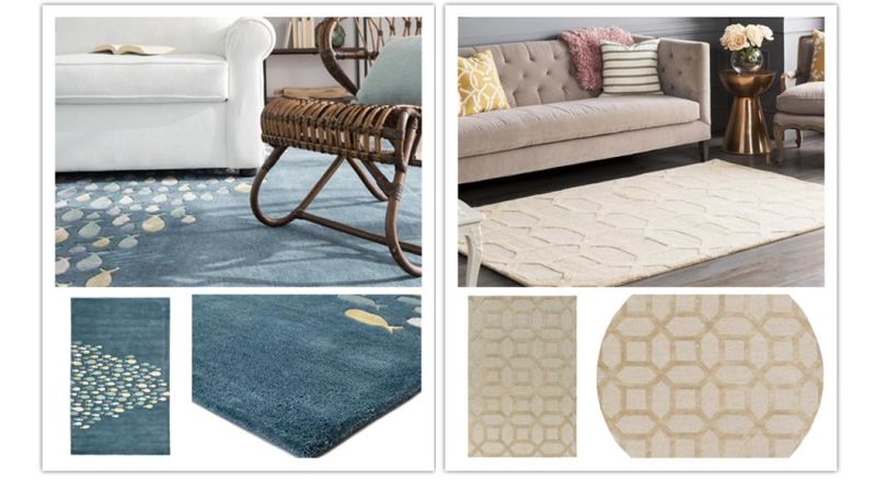 100% Wool Summer Handtufted Area Rug Handmade Wool Floor Carpet