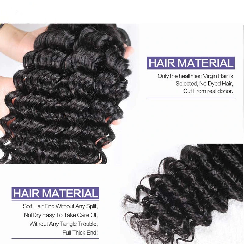 High Quality Brazilian Deep Wave Hair Soft and Silkly Virgin Human Hair Extension