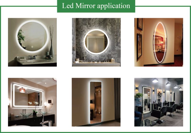 5mm or 6mm Thick Wall Mounted Hotel Bathroom Backlit LED Mirror
