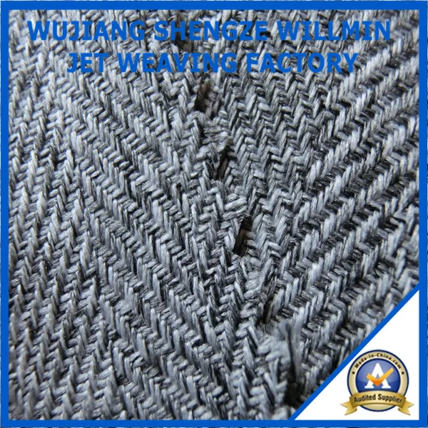 Polyester Imitation Wool Herringbone Light Softness Fabric for Garments