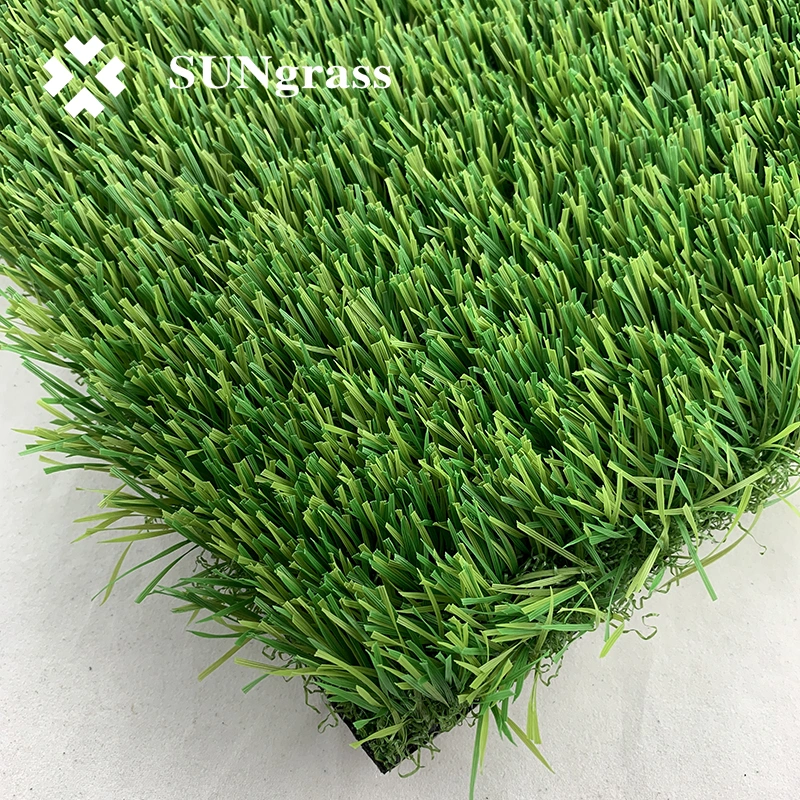 Customized W Shape Decorative Artificial Grass Carpet Rug for Garden Landscape Synthetic Grass 3-Tones