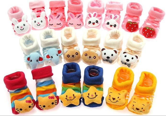 3D Baby Animal Winter Socks/Turn Cuff with Animal Toys