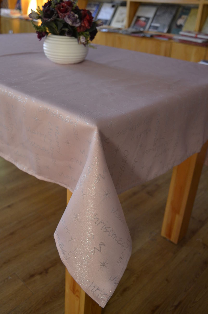 Custom Jacquard Christmas Table Cloth for Kitchen Dining Room