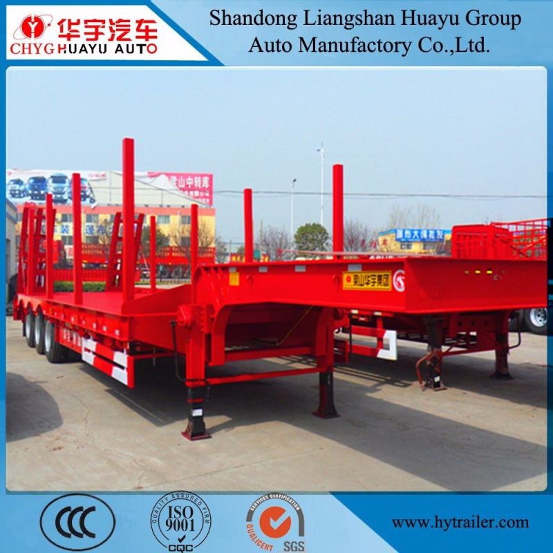 2funcations Lowboy/Lowbed/Low Deck/Low Bed Semi Trailer with Pile