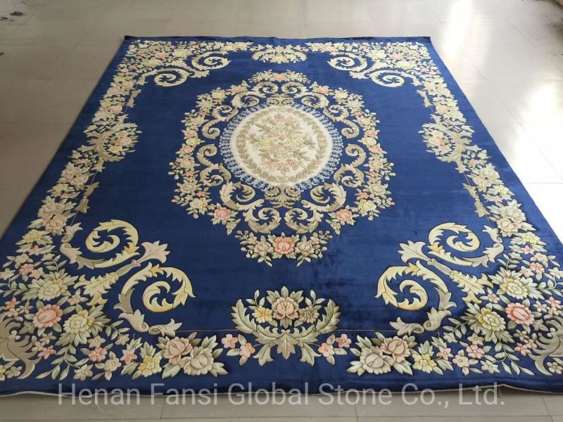 China Manutacturer Modern Carpet Floral Pattern Blue Handtufted Carpet Rugs