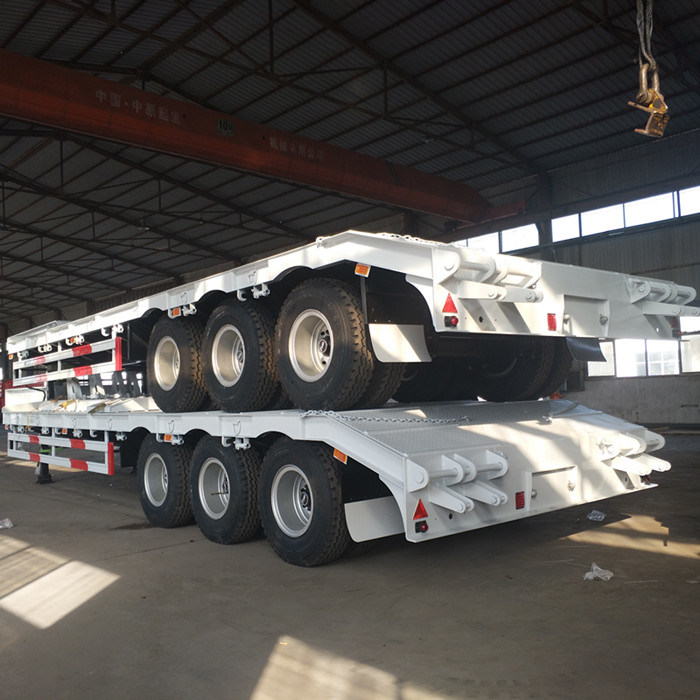 Low Bed Heavy Duty Truck 60 80 100 Tons Lowbed Low Bed Truck Semi Trailer