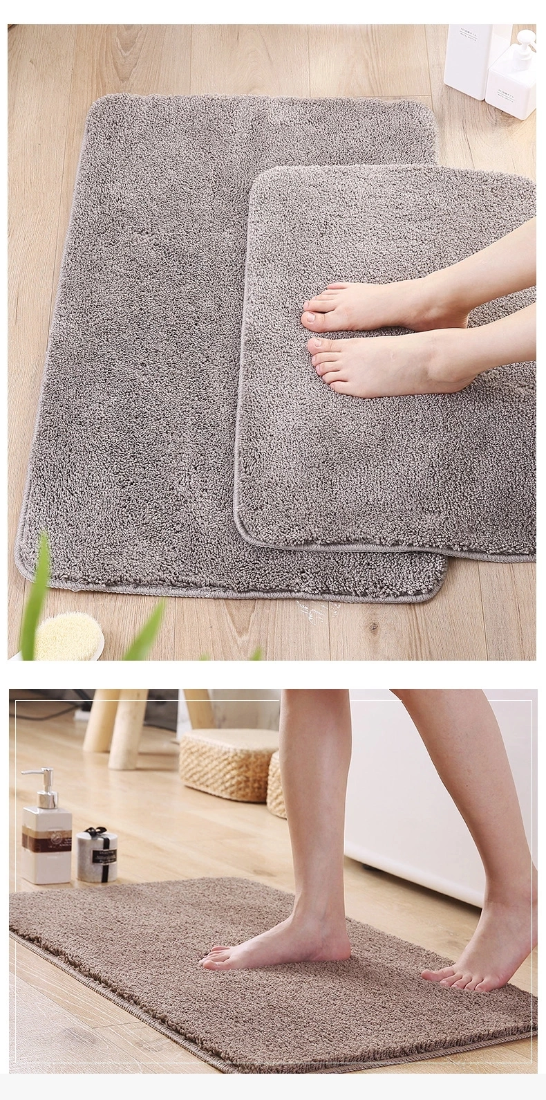 Anti-Slip Door Mat Absorbent Luxury Soft Fluffy Carpet Bath Mat Bathroom Rug
