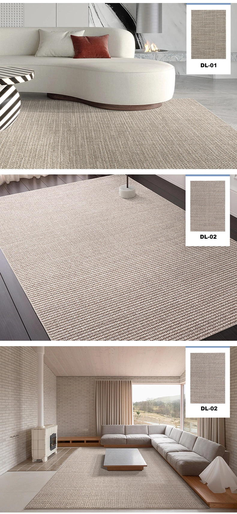 Light Grey Carpet Home Rugs Floor Carpets Area Rug Hand Woven Wool Rugs
