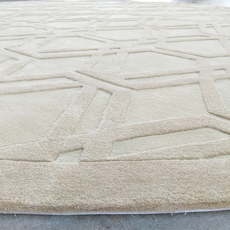 Custom Inner Living Room Round Acrylic Plus Silk Anti-Slip Rugs Bedroom Floor Carpet