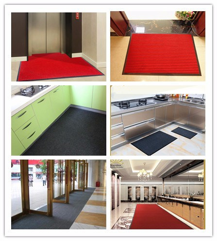 Ribbed Surface Non Woven Carpet with PVC Backing to Clean Shoes Export to Russia