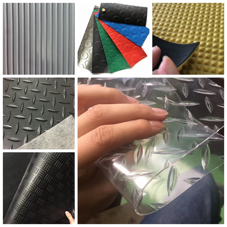 Plastic Mat Embossed Anti-Slip PVC Roll Vinyl Flooring