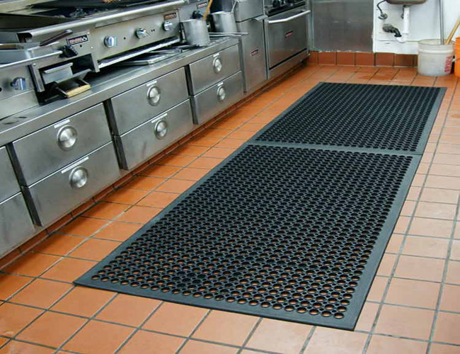 Oil Resistance Anti-Slip Rubber Floor Mat, Anti Fatigue Rubber Kitchen Mat