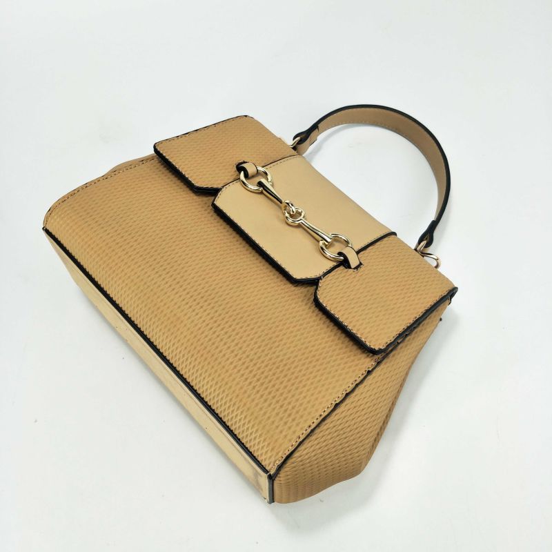 Synthetic Leather Women Tote with Special Metal Deco Lady Handbag