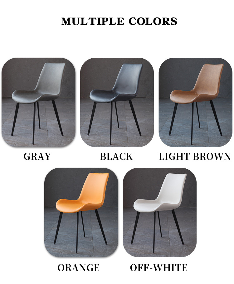 Modern Home Furniture Set Mat Metal Leather Dining Chairs