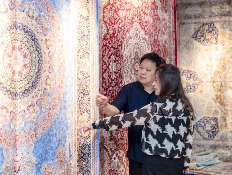 China Manutacturer Modern Carpet Floral Pattern Blue Handtufted Carpet Rugs