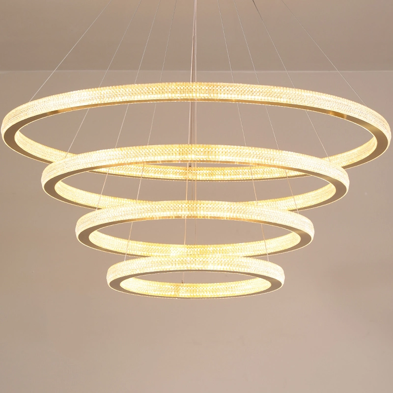 Living Room Dining Room Bedroom Study Room Ring Chandelier Light Luxury Pendant Lighting