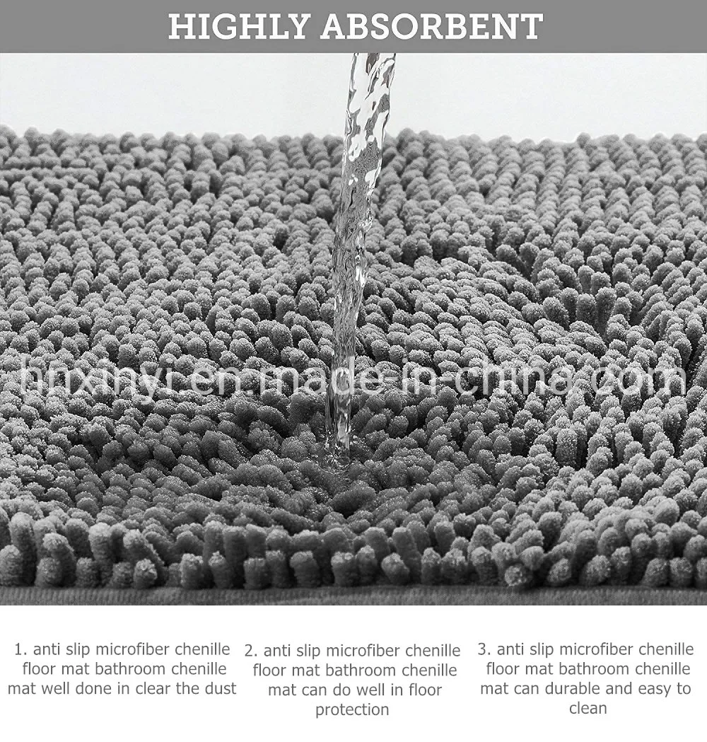 Bathroom Non-Slip Bath Mat Carpets Shaggy Chenille Bath Rug