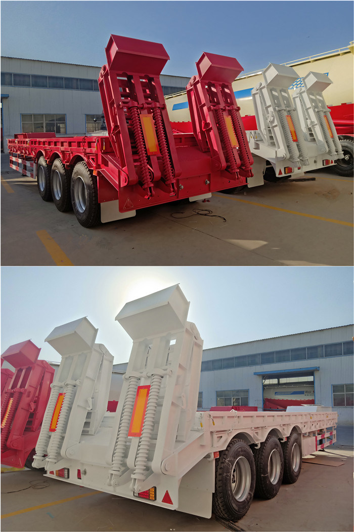 13m 60ton Low Boy/Lowboy/Lowbed/Low Deck/Low Bed Semi Trailer with Side Extensions